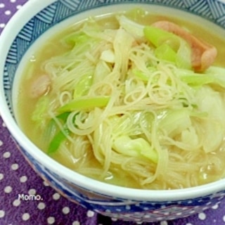 肉野菜の汁ビーフン